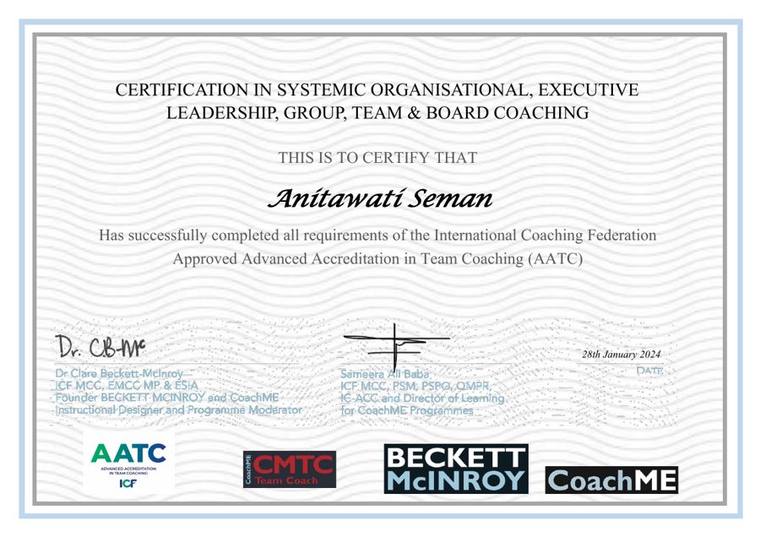 Advanced Accreditation in Team Coaching (AATC) — ICF Approved