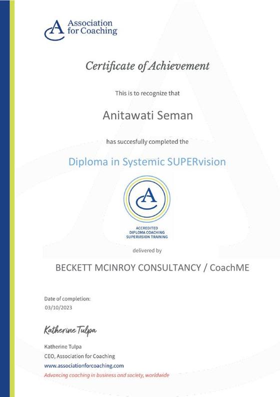 Diploma in Systemic SUPERvision — Association for Coaching